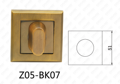 Zamak aleación de zinc manija de puerta de aluminio escudo cuadrado (Z05-BK07)