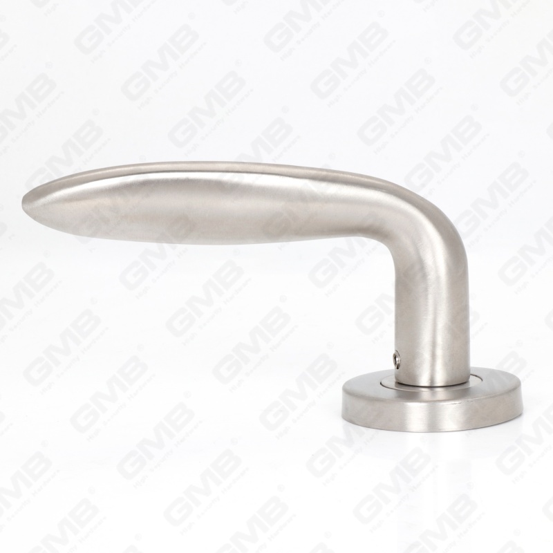 Alta calidad BS En1906 Grado 4 SUS304 Manija de palanca de puerta interior de rosa redonda de entrada de acero inoxidable (LHT030)