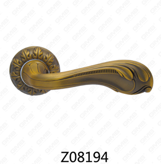Manija de puerta de roseta de aluminio de aleación de zinc Zamak con roseta redonda (Z08194)