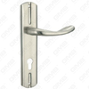 Tirador de la manija de la puerta Herrajes para puertas de madera Manija de la cerradura de la manija de la puerta en la placa para la cerradura de embutir de aleación de zinc o manija de la placa de la puerta de acero (L829-Z66-N)