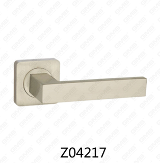 Manija de puerta de roseta de aluminio de aleación de zinc Zamak con roseta redonda (Z04217)