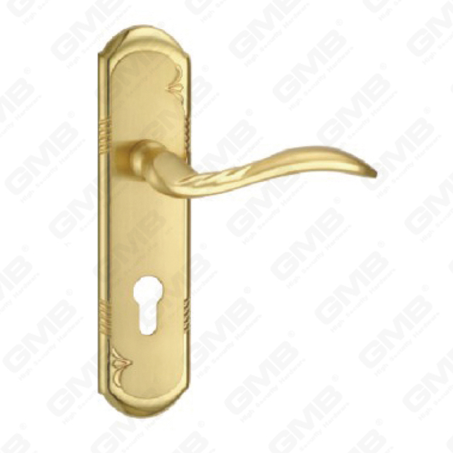 Manija de la puerta Pulga de la puerta de madera Hardware Manja de la puerta de la puerta en el plato para el bloque de mortaja por aleación de zinc o mango de placa de puerta de acero (ZM83238-GSB GPB)