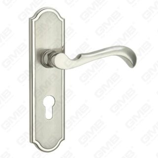 Manija de la puerta Pulga de hardware de la puerta de madera Manija de la puerta de la puerta en el plato para el bloque de mortaja por aleación de zinc o mango de placa de puerta de acero (CM591-C08-K)