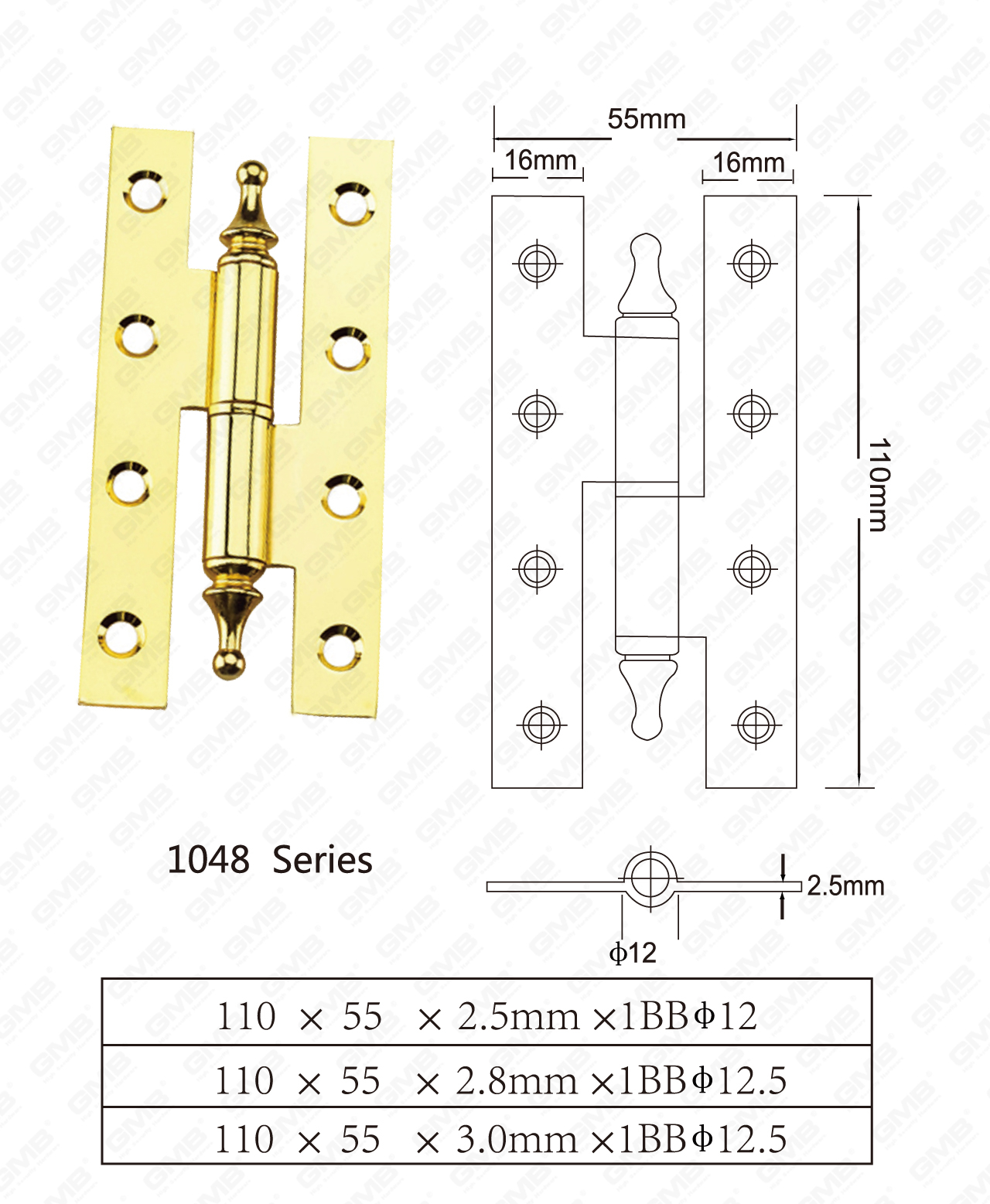 Serie de bisagras de acero_1048-98