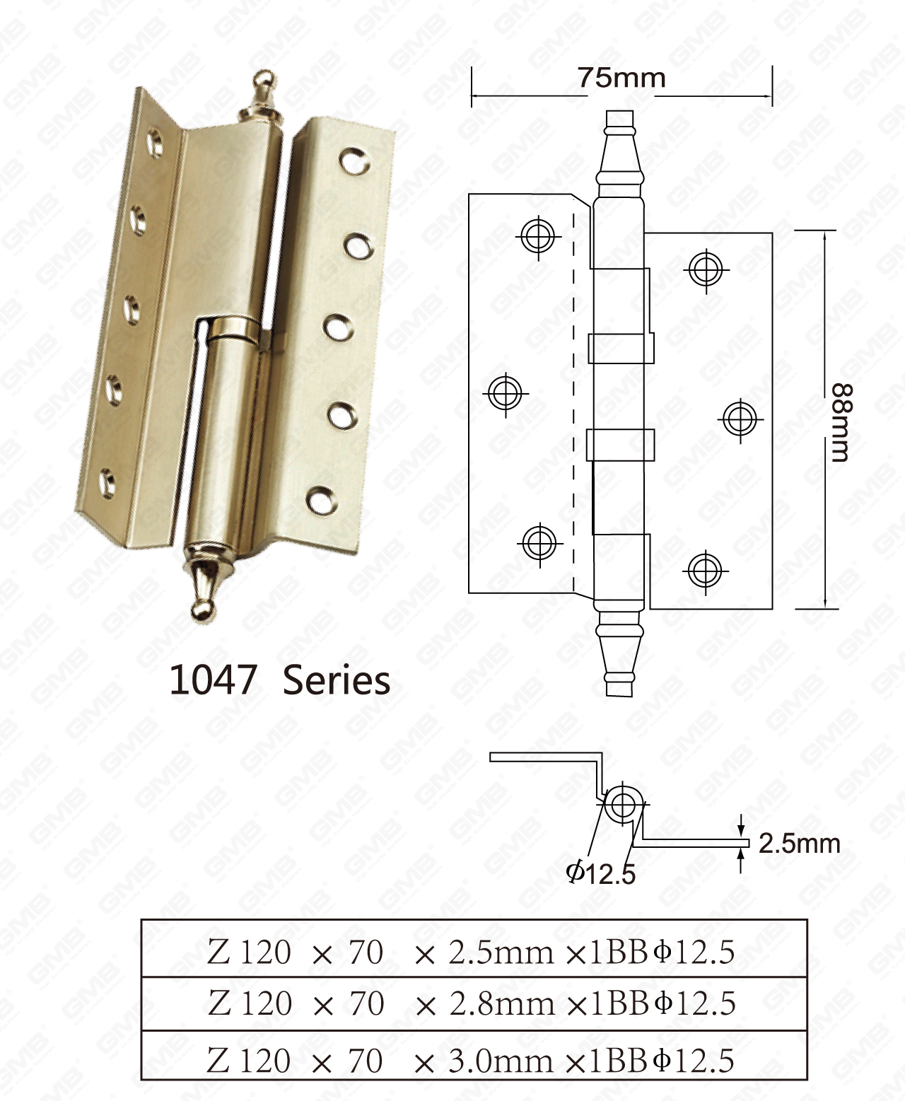 Serie de bisagras de acero_1047-96