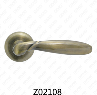Manija de puerta de roseta de aluminio de aleación de zinc Zamak con roseta redonda (Z02108)