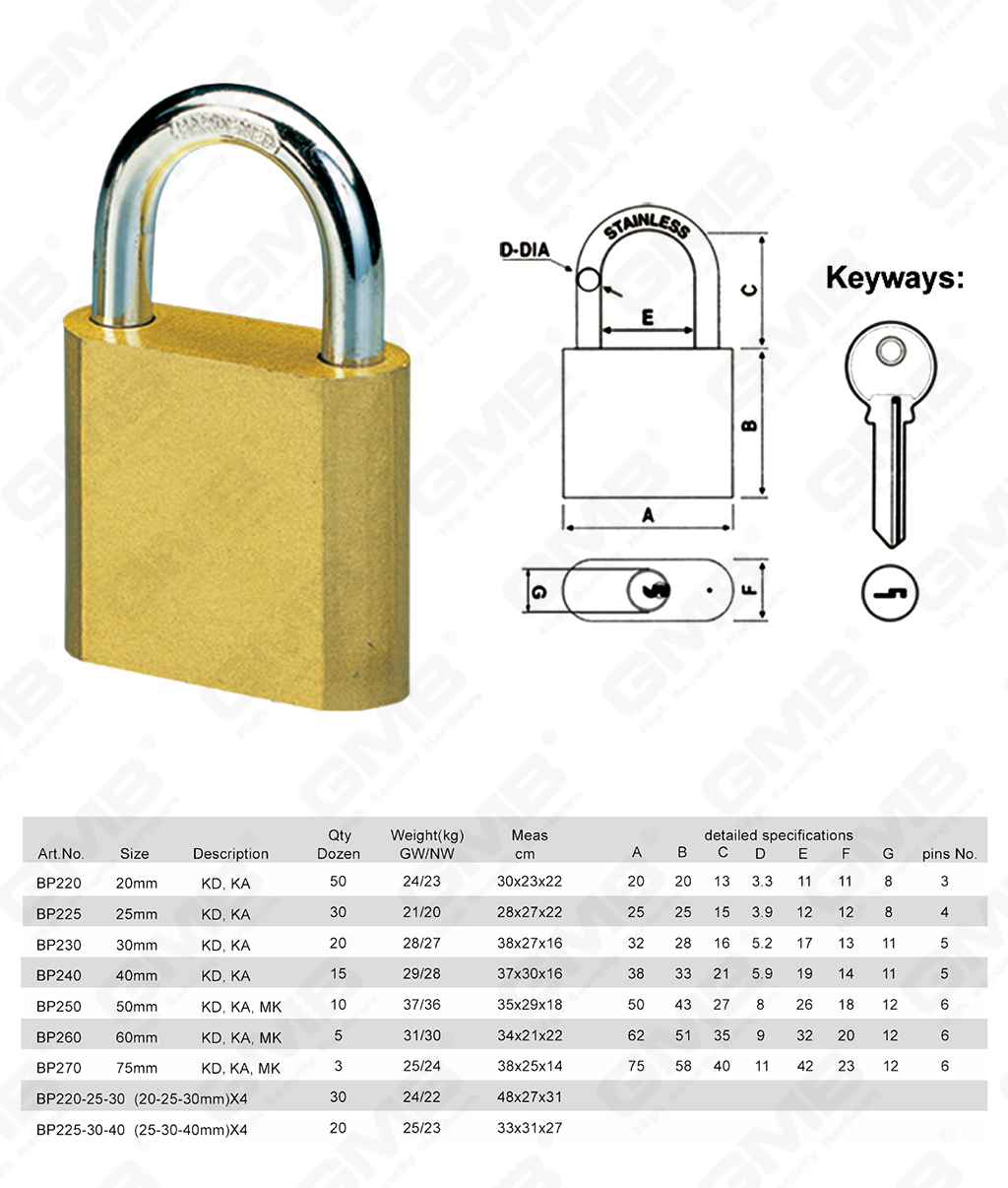 挂锁 网站 图 1_ 【007】 Candado de hierro pintado de color bronce (abertura lateral) -20