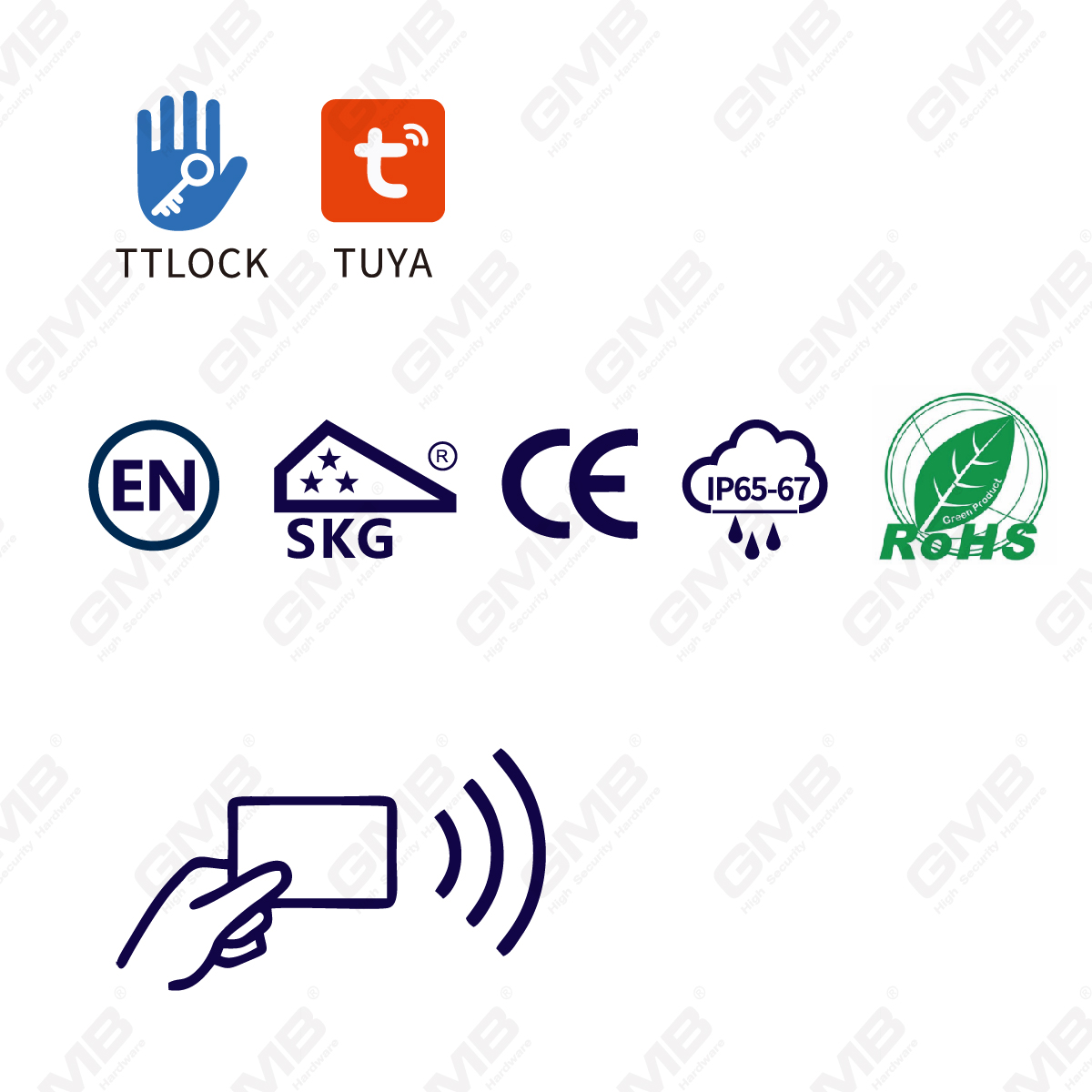 Biométrico Smart NFC Contraseña de contraseña Cilindro electrónico Cilindro (3A03)