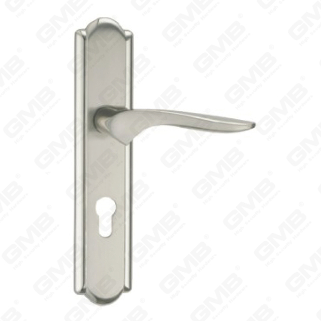 Tirador de la manija de la puerta Herrajes para puertas de madera Manija de la cerradura de la manija de la puerta en la placa para la cerradura de embutir de aleación de zinc o manija de la placa de la puerta de acero (L207-Z18-K)