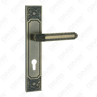 Manija de la puerta Tire de la puerta de madera Hardware Manija de la puerta de la puerta en el plato para el bloque de mortaja por aleación de zinc o mango de placa de puerta de acero (E711-Z31-DAB)