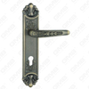 Tirador de la manija de la puerta Herrajes para puertas de madera Manija de la cerradura de la manija de la puerta en la placa para la cerradura de embutir de aleación de zinc o manija de la placa de la puerta de acero (ZL908-Z82-DAB)