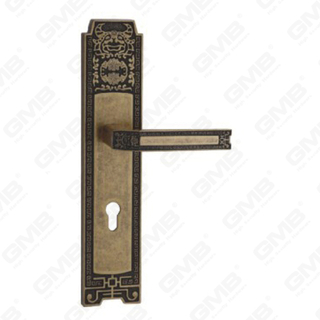 Manija de la puerta Pulga de la puerta de madera Hardware Manija de la puerta de la puerta en el plato para el bloque de mortaja por aleación de zinc o mango de placa de puerta de acero (ZL933B32-DHB)