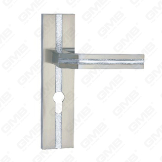 Manija de la puerta Pulga de hardware de la puerta de madera Manija de la puerta de la puerta en el plato para el bloqueo de mortaja por aleación de zinc o mango de placa de puerta de acero (TM400569-KC)