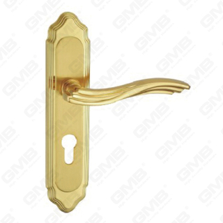 Manija de la puerta Pulga de la puerta de madera Hardware Manija de la puerta de la puerta en el plato para el bloque de mortaja por aleación de zinc o mango de placa de puerta de acero (ZM41377-GSB GPB)