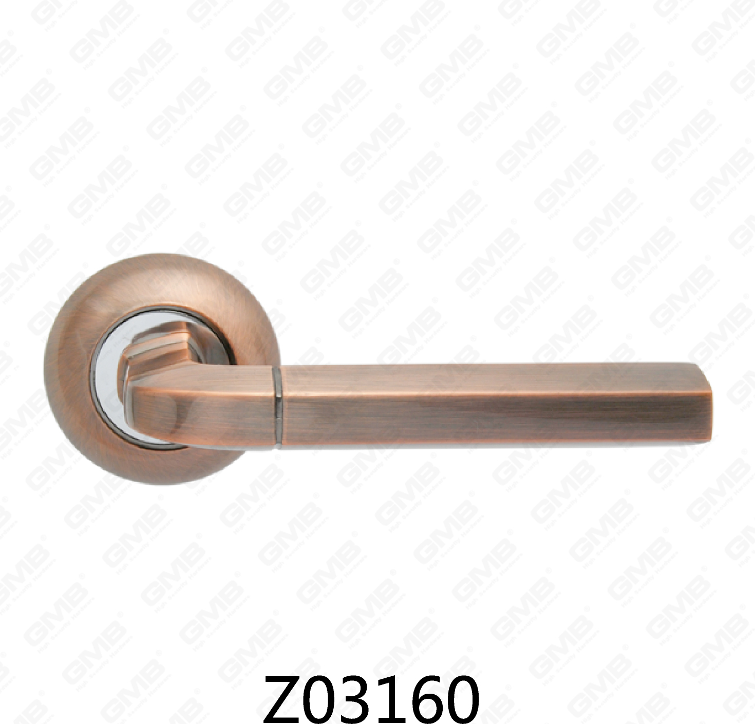 Manija de puerta de roseta de aluminio de aleación de zinc Zamak con roseta redonda (Z02160)