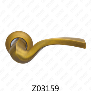 Manija de puerta de roseta de aluminio de aleación de zinc Zamak con roseta redonda (Z02159)