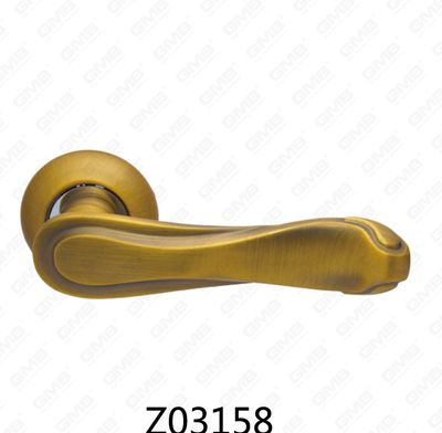 Manija de puerta de roseta de aluminio de aleación de zinc Zamak con roseta redonda (Z02158)