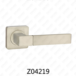 Manija de puerta de roseta de aluminio de aleación de zinc Zamak con roseta redonda (Z04219)