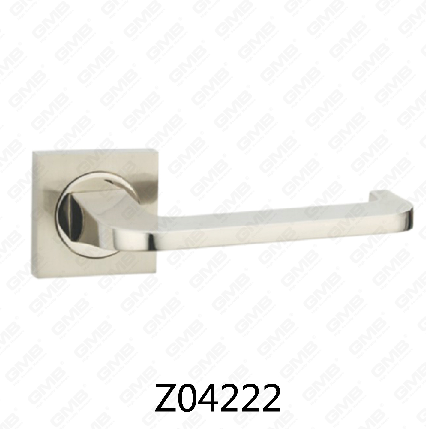 Manija de puerta de roseta de aluminio de aleación de zinc Zamak con roseta redonda (Z04222)
