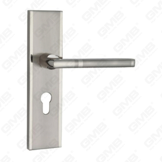 Manija de la puerta Pulga de la puerta de madera Hardware Manija de la puerta de la puerta en el plato para el bloque de mortaja por aleación de zinc o mango de placa de puerta de acero (CM581-C25-K)