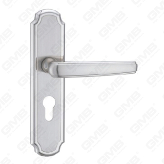 Manija de la puerta Pulga de hardware de la puerta de madera Manija de la puerta de la puerta en el plato para el bloque de mortaja por aleación de zinc o mango de placa de puerta de acero (ZM60715-K)