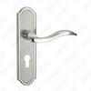 Tirador de la manija de la puerta Herrajes para puertas de madera Manija de la cerradura de la manija de la puerta en la placa para la cerradura de mortaja de aleación de zinc o manija de la placa de la puerta de acero (CM591-C76-K)