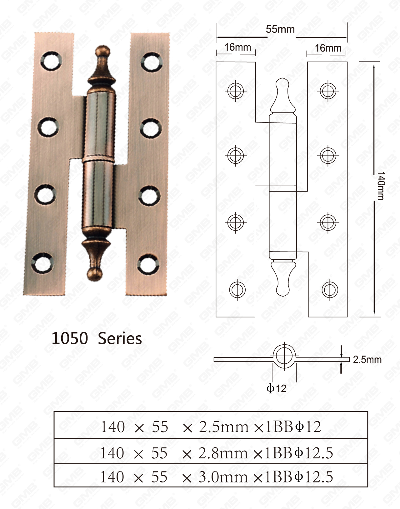 Serie de bisagras de acero_1050-102