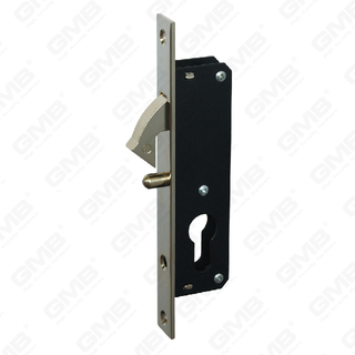 Cerradura de puerta de aluminio de alta seguridad Cerradura estrecha Agujero de cilindro Cerradura de gancho de cuerpo para puerta corredera (6025D)