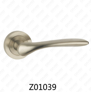 Rosetón de aluminio de aleación de zinc Zamak Manija de puerta con roseta redonda (Z01039)