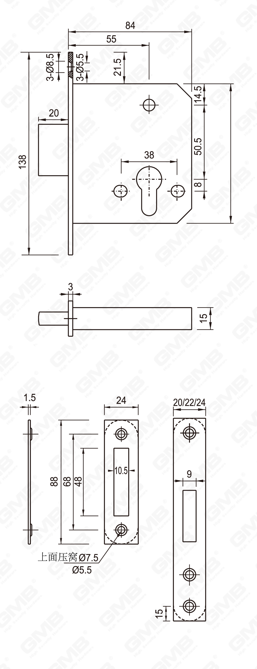 04 Lock_55ZD-31 de acero inoxidable