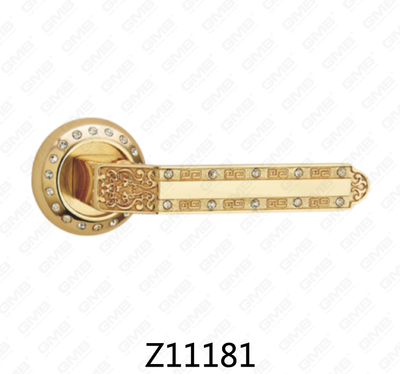 Manija de puerta de roseta de aluminio de aleación de zinc Zamak con roseta redonda (Z11181)