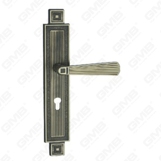 Manija de la puerta Pulga de la puerta de madera Hardware Mango de la puerta de la puerta en el plato para el bloque de mortaja por aleación de zinc o mango de placa de puerta de acero (ZL958B40-DAB)
