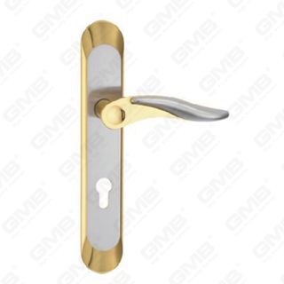 Manija de la puerta Pulga de hardware de la puerta de madera Manija de la puerta de la puerta en el plato para el bloque de mortaja por aleación de zinc o mango de placa de puerta de acero (ZL90627-SN y GPB)