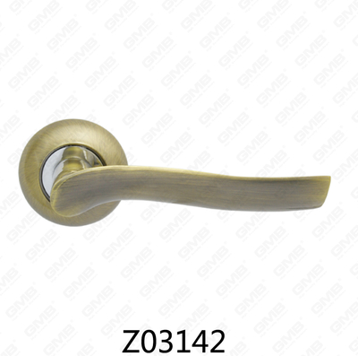 Manija de puerta de roseta de aluminio de aleación de zinc Zamak con roseta redonda (Z02142)
