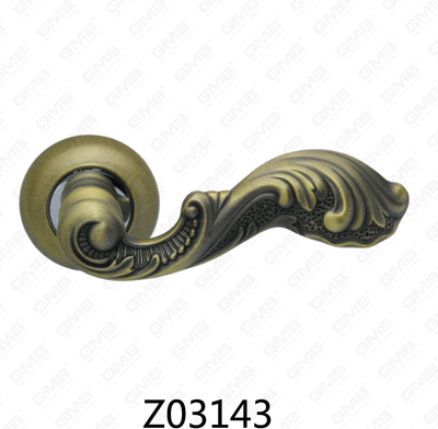 Manija de puerta de roseta de aluminio de aleación de zinc Zamak con roseta redonda (Z02143)