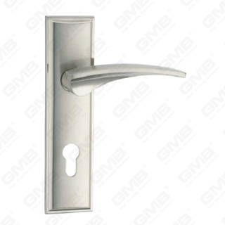 Manija de la puerta Pulga de la puerta de madera Manija de mando de la puerta de la puerta en el plato para el bloqueo de mortaja por aleación de zinc o mango de placa de puerta de acero (ZM855-H218-K)