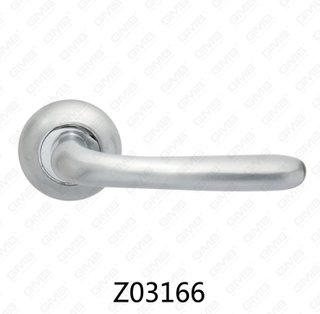 Manija de puerta de roseta de aluminio de aleación de zinc Zamak con roseta redonda (Z02166)