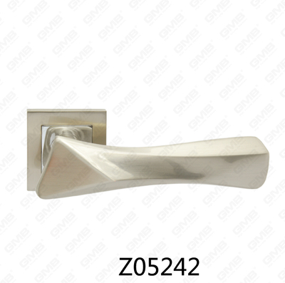 Manija de puerta de roseta de aluminio de aleación de zinc Zamak con roseta redonda (Z05242)