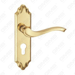 Manija de la puerta Pulga de hardware de la puerta de madera Manija de la puerta de la puerta en el plato para el bloque de mortaja por aleación de zinc o mango de placa de puerta de acero (ZM61013-PVD)