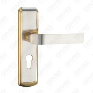 Manija de la puerta Pulga de la puerta de madera Hardware Manja de la puerta de la puerta en el plato para el bloque de mortaja por aleación de zinc o mango de placa de puerta de acero (GPB ZM63849-SN)