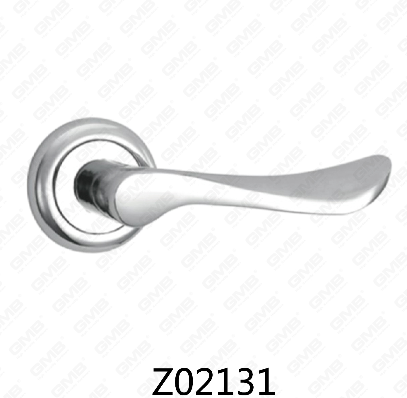 Manija de puerta de roseta de aluminio de aleación de zinc Zamak con roseta redonda (Z02131)