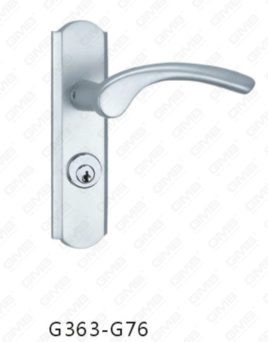 Tirador de puerta de aluminio oxigenado en la placa de la placa de la manija de la puerta (G363-G76)