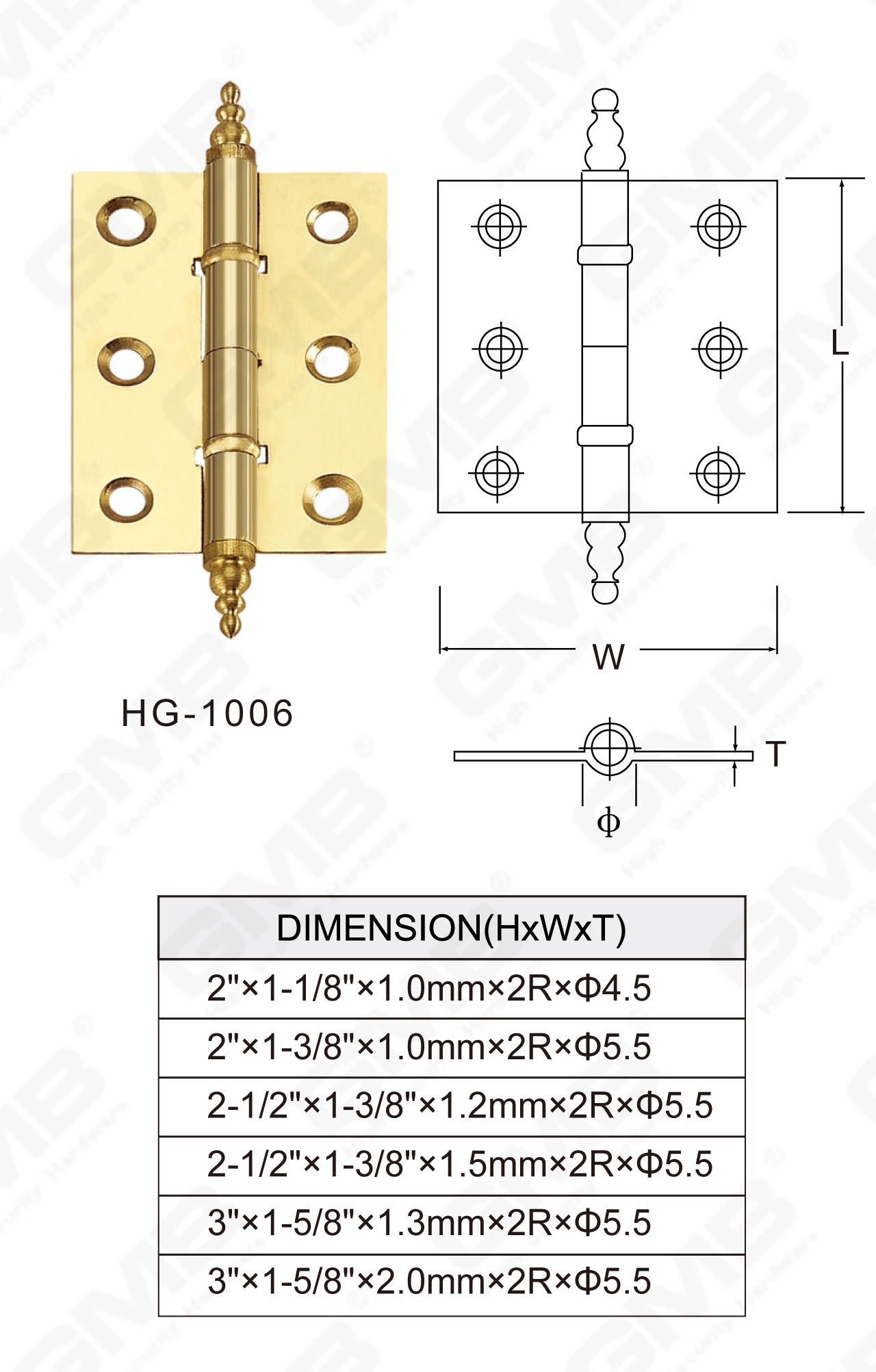 Brass Hinge Series_HG-1006-16