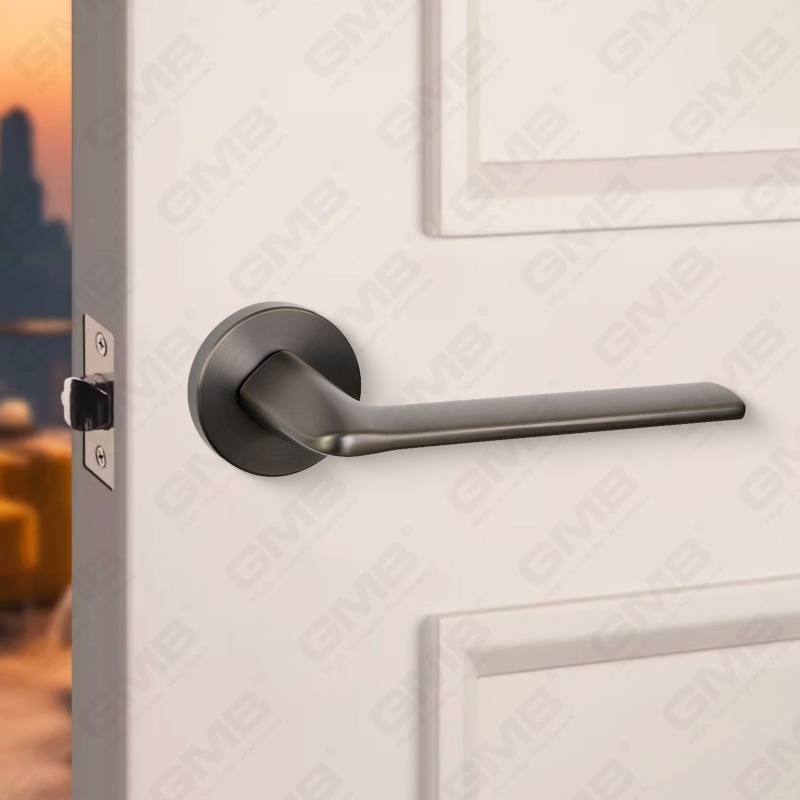 Manija de cerradura de puerta dividida de aleación de zinc sólido simple y moderna en roseta redonda （Z062408）