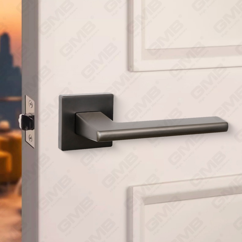 Manija de cerradura de puerta dividida de aleación de zinc sólido simple y moderna en roseta cuadrada （Z072508）