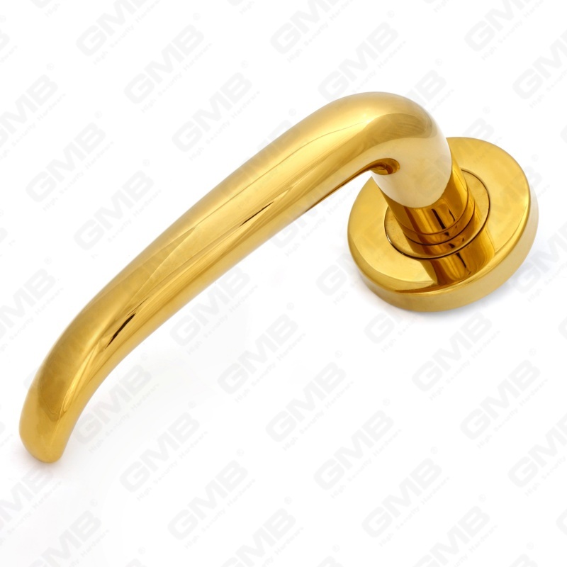 Alta calidad BS En1906 Grado 4 SUS304 Manija de palanca de puerta interior de rosa redonda de entrada de acero inoxidable (LHT007)