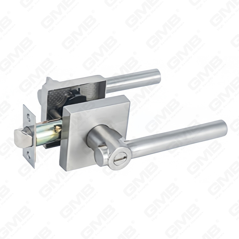 Serie de cerradura de puerta con palanca tubular de alta resistencia, cerradura de manija de puerta de entrada con roseta cuadrada de aleación de zinc (A2025)
