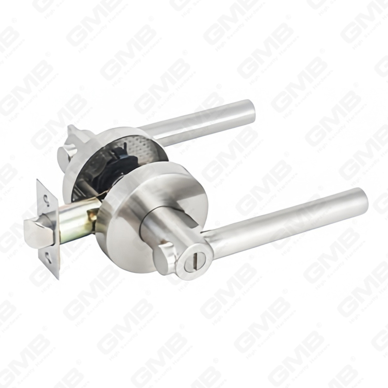 Serie de cerradura de puerta con palanca tubular de alta resistencia, cerradura de manija de puerta de entrada con roseta redonda de aleación de zinc （B2025）
