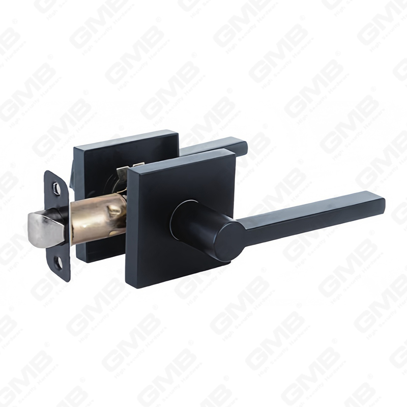 Serie de cerradura de puerta con palanca tubular de alta resistencia, cerradura de manija de puerta de entrada con roseta cuadrada de aleación de zinc (A3016)