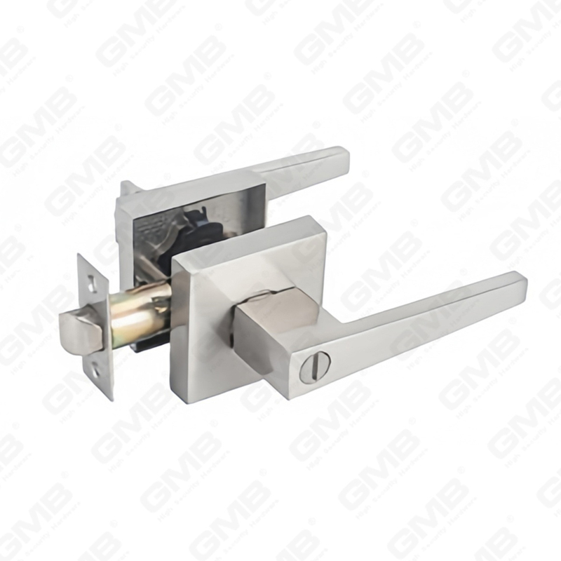 Serie de cerradura de puerta con palanca tubular de alta resistencia, cerradura de manija de puerta de entrada con roseta cuadrada de aleación de zinc (A2020)